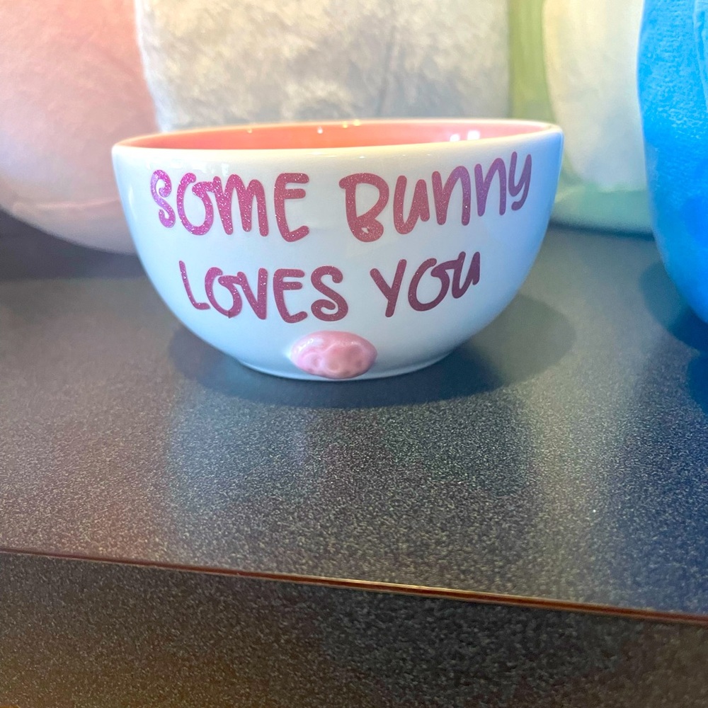Ceramic Some bunny loves you jelly bean bowl. Awesome for Easter